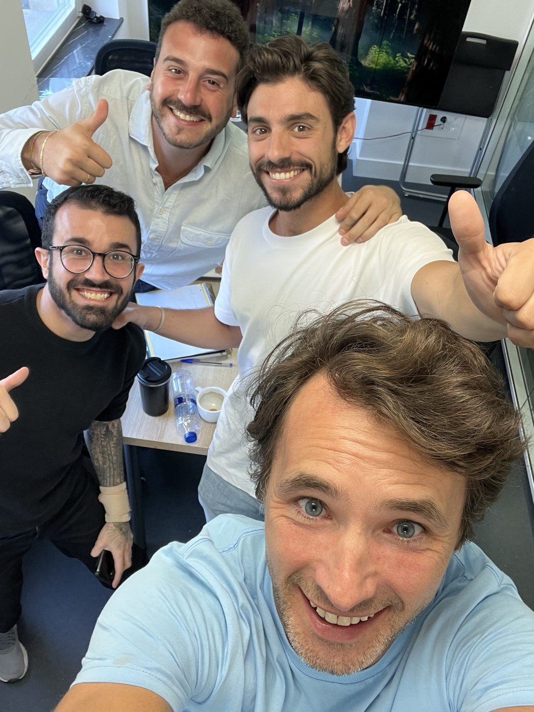 El día del rodaje en las oficinas de Ucademy.